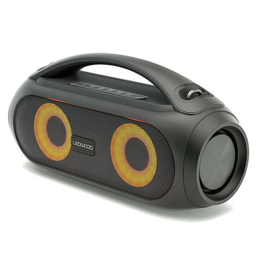 Ledwood - Enceinte Bluetooth TWS Portable avec Sangle - Haut-Parleur avec LED Lumières Pulsées- Super Bass - IPX5 - AUX USB FM, 200W Ledwood  - Black friday hifi Hifi
