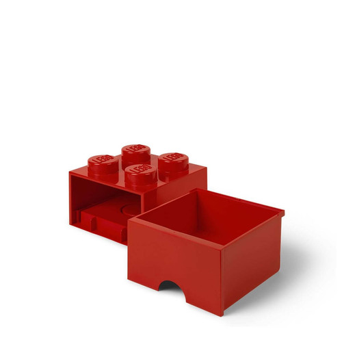 Lego Décoration Brique de rangement empilable avec tiroir rouge - Lego Décoration