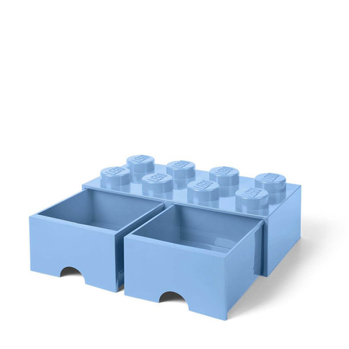 Lego Décoration - Grande brique de rangement empilable avec tiroirs bleu ciel - Lego Décoration Lego Décoration  - Lego Décoration
