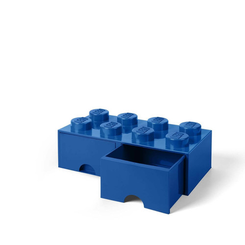 Boîte de rangement Grande brique de rangement empilable avec tiroirs bleu - Lego Décoration
