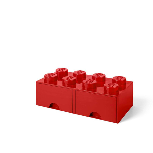 Boîte de rangement Grande brique de rangement empilable avec tiroirs rouge - Lego Décoration