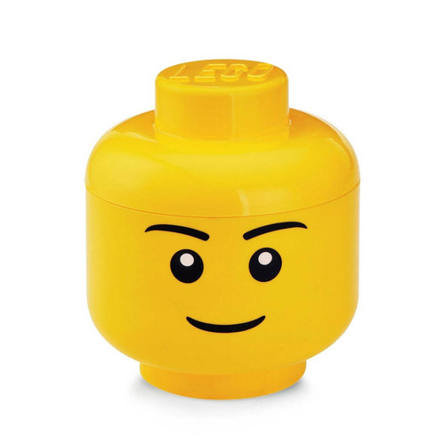 Lego Décoration - Tête de rangement empilable L garçon jaune - Lego Décoration Lego Décoration  - Lego Décoration