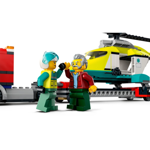 Briques Lego City Le transport de l'hélicoptère de secours