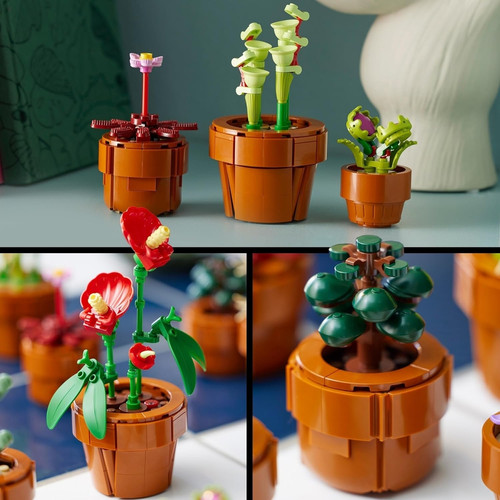 Briques Lego Icons - Les plantes miniatures, set sollection botanique avec fleurs artificielles