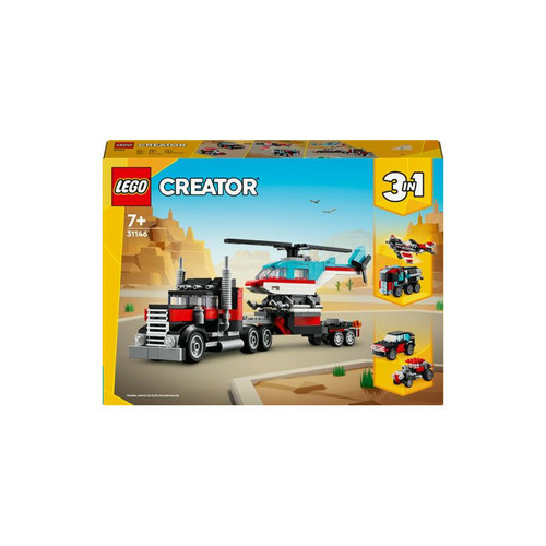Lego - LEGO® Creator 31146 Le camion remorque avec hélicoptère Lego  - Lego helicoptere