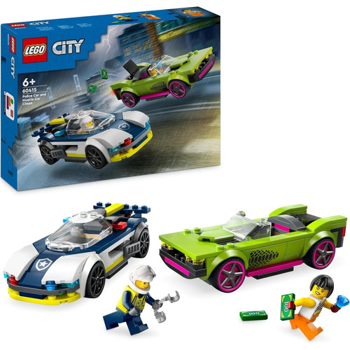 Briques Lego Lego La course-poursuite entre la voiture de police et la super voiture
