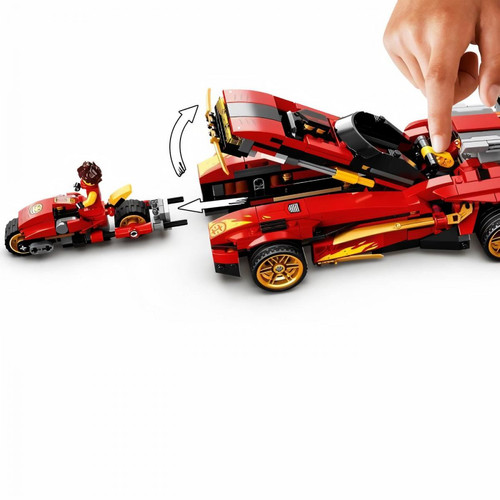 Lego LEGO NINJAGO 71737 Le chargeur Ninja X-1, jeu automobile ninja incluant une moto et une figurine de Cole Golden