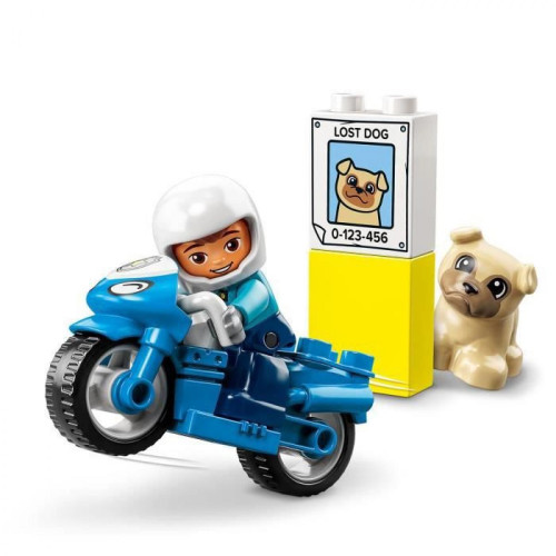 Briques et blocs Lego LEGO 10967 DUPLO La Moto De Police, Jouet Pour les Enfants de 2 Ans et Plus, Développement De La Motricité Fine