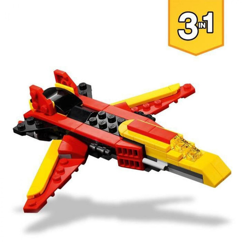 Lego LEGO 31124 Creator 3 en 1 Le Super Robot, Se Transforme en Dragon et en Avion a Réaction, Créatif Pour les Enfants de 7 Ans et