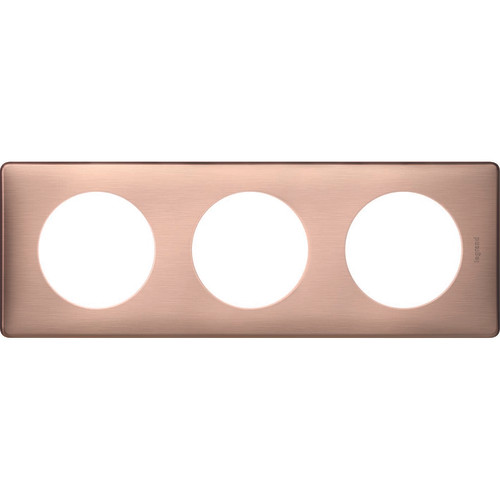 Legrand - Plaque de finition 3 postes Céliane finition Métal Copper Legrand  - Interrupteurs & Prises