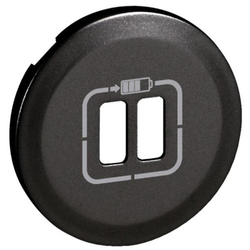 Accessoires Bureau Legrand Enjoliveur Céliane - prise double pour chargeur USB - graphite