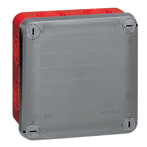 Legrand - boite de dérivation étanche 100 x 100 x 55 mm legrand plexo entrée défoncable gris rouge Legrand  - Plexo legrand