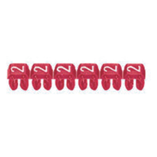 Legrand - repère pour fil de 1.5 à 2.5 mm2 - chiffre 2 - couleur rouge - legrand cab 3 Legrand  - Accessoires de câblage