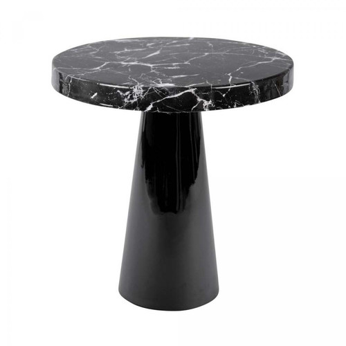 Leitmotiv - Table d'appoint en métal imitation marbre noir Marble 40 x 42 cm Leitmotiv   - Leitmotiv