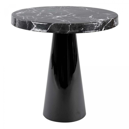 Leitmotiv - Table d'appoint en métal imitation marbre noir Marble 45 x 46.5 cm - Leitmotiv