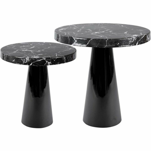 Leitmotiv Table d'appoint en métal imitation marbre noir Marble 45 x 46.5 cm.