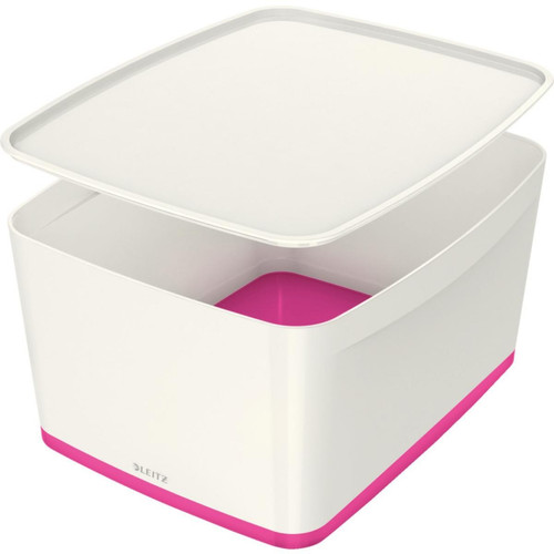 Leitz - LEITZ Boîte de rangement My Box, 18 litres, blanc / rose () Leitz  - Petit rangement