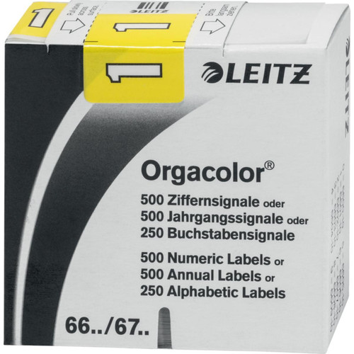 Leitz - LEITZ Etiquette numérique Orgacolor '1', rouleau, jaune () Leitz  - Leitz