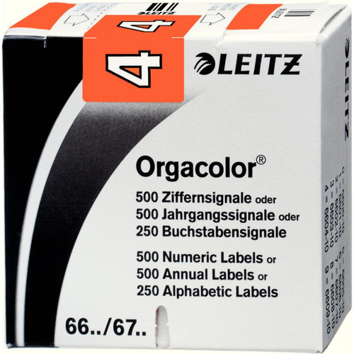 Leitz - LEITZ Etiquette numérique Orgacolor '4', rouleau, orange () Leitz  - Mobilier de bureau Orange