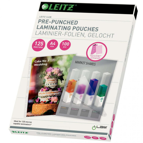 Leitz - Leitz Pochette de plastification perforée 125 Microns A4 100 pcs Leitz  - Leitz
