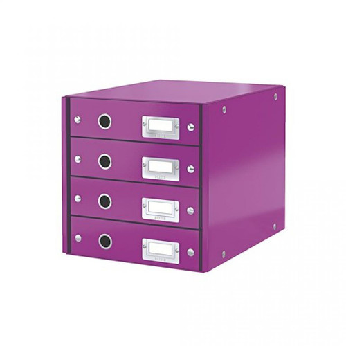 Leitz - Module de classement Leitz Click&Store Wow 4 tiroirs violet - Accessoires Bureau