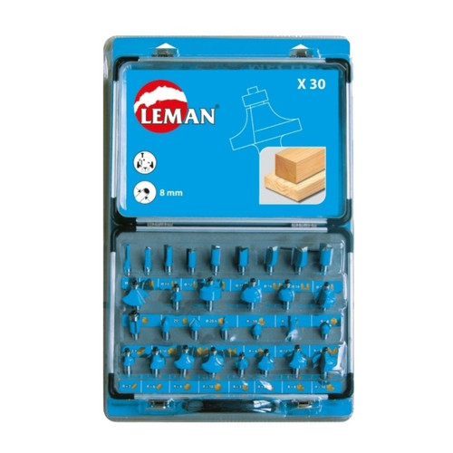 LEMAN - Fraise d'affleureuse carbure chanfrein 45° queue 8mm + guide à  billes