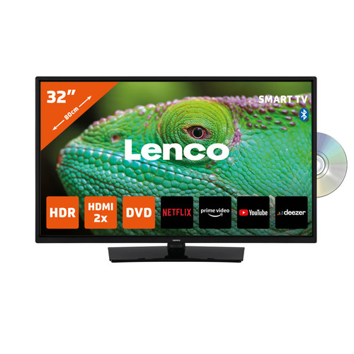 Lenco - 32" Smart TV avec lecteur DVD intégré DVL-3273BK Noir - TV 32'' et moins Smart tv