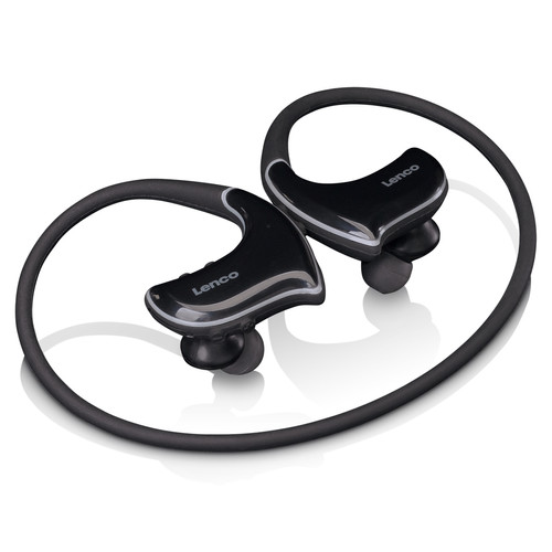 Casque Lenco Casque Bluetooth® étanche aux éclaboussures avec lecteur MP3 BTX-750BK Noir-Gris