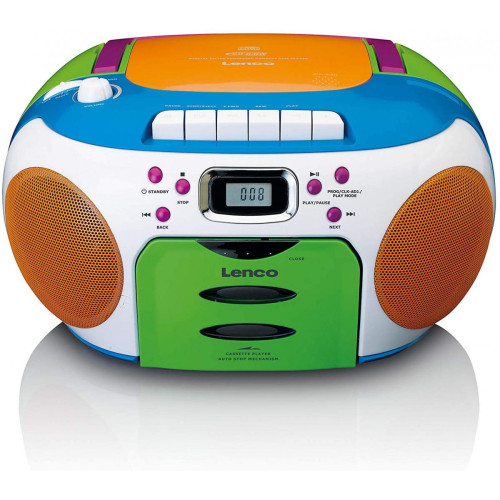 Lenco - mini chaine hifi stéréo FM CD BLUETOOTH CASSETTE Multicolore - Radio, lecteur CD/MP3 enfant