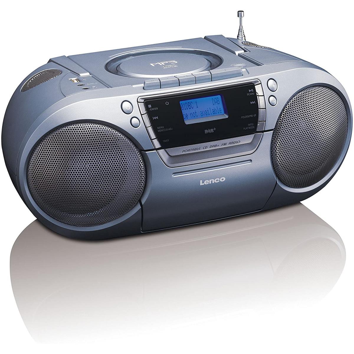 Lenco mini chaine hifi stéréo FM DAB+ CD MP3 USB AUX-IN argent