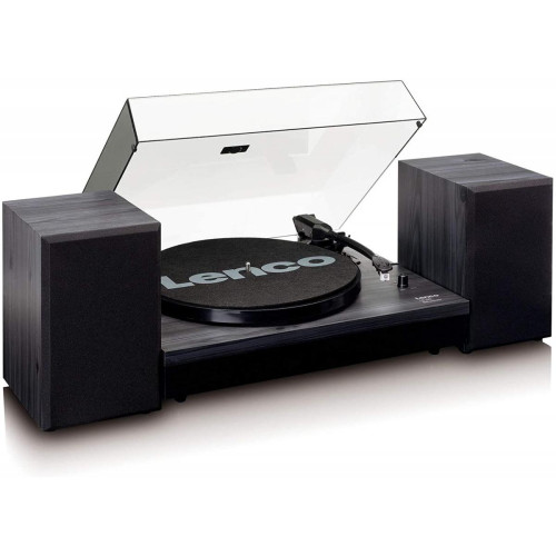 Lenco - Platine Vinyle tourne disque 33,45 tr/min avec Bluetooth et 2 Haut-parleurs RMS 10W noir - Platine