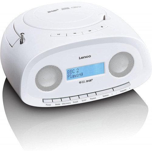 Radio, lecteur CD/MP3 enfant Lenco radio portable DAB DAB+ FM AM PLL et lecteur CD USB blanc