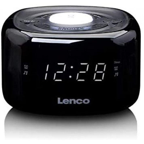 Lenco - radio réveil avec Fonction veilleuse et double alarme noir Lenco - Vacances en Photo et en Musique