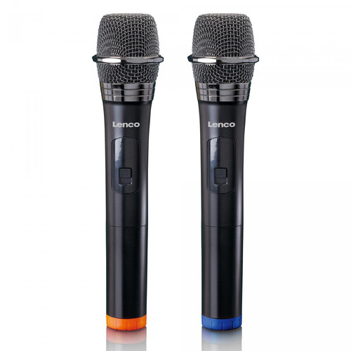 Lenco - Set de 2 microphones sans fil MCW-020BK Noir - Lenco