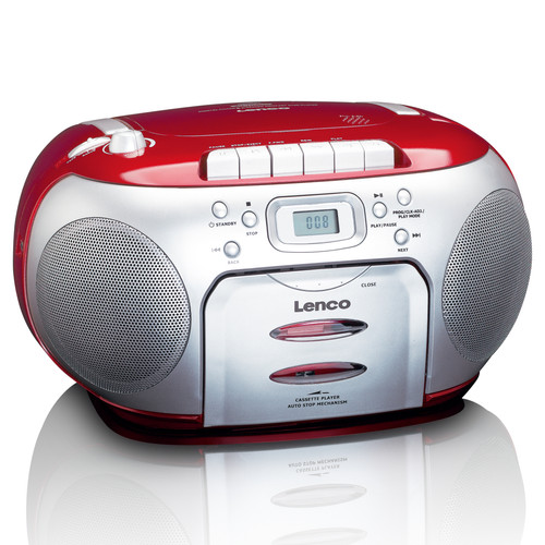 Radio Lecteur CD/radio FM stéréo portable SCD-420RD Rouge-Argent