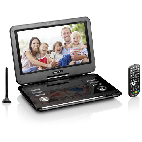 Lenco - Lecteur DVD portable de 12" avec récepteur DVB-T2 DVP-1273 Noir - Lecteur DVD Portable
