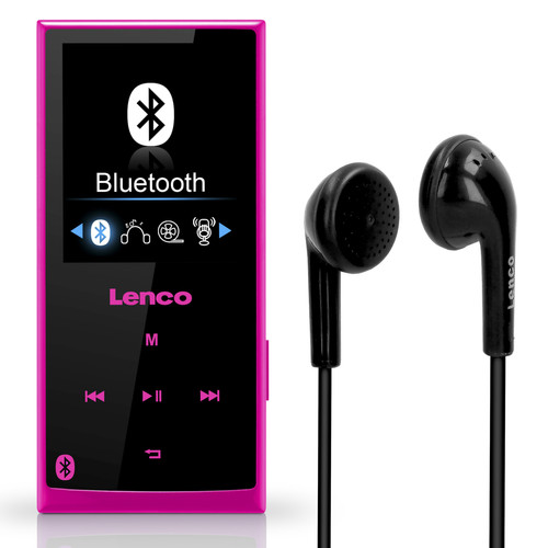 Lenco - Lecteur MP3/MP4 avec Bluetooth® et mémoire de 8 Go Xemio-760 BT Pink Noir-Rose - Lecteur MP3 / MP4 Sans usb