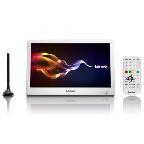 Lenco -LED TV portable - 10 Inch - DVB-T2 TFT-1038WH Blanc Lenco  - Tv portable