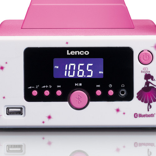 Radio Mini chaine hifi avec Bluetooth® FM rad USB aux-in MC-020 Princess Blanc-Rose