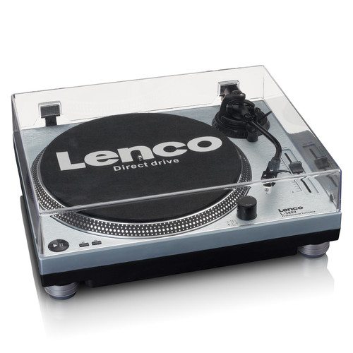 Lenco Platine vinyle à entraînement direct avec encodage USB/PC L-3809ME Bleu métallisé