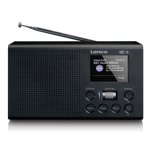 Lenco - Radio DAB+/FM avec batterie rechargeable et Bluetooth PDR-031BK Noir - Radio