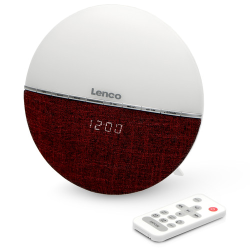 Lenco - Radio-réveil / Simulateur d'aube CRW-4BY Blanc-Rouge - Lenco