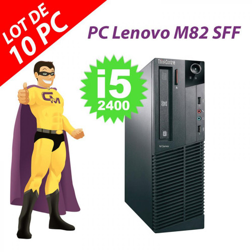 Lenovo - Lot x10 PC Lenovo ThinkCentre M82 SFF Intel i5-2400 RAM 4Go 250Go Windows 10 Lenovo   - PC Fixe Intel core i5