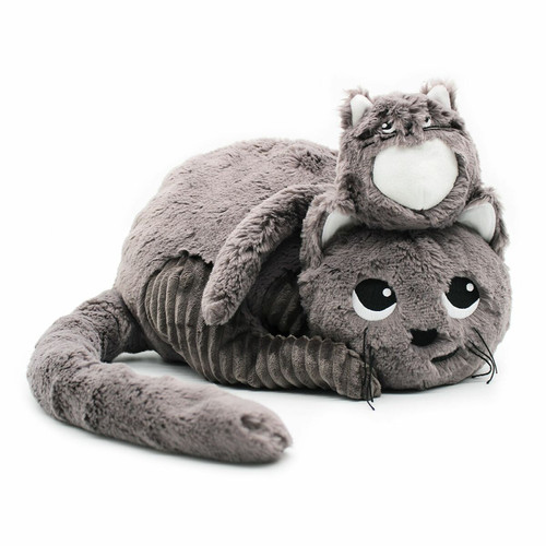 Les Deglingos - Peluche Ptipotos Chat maman et son bébé gris - Les Déglingos Les Deglingos  - Bebe chat