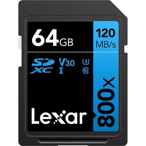 Lexar - CARD SD SDHC 64GB 800X 120MB S C10V30 U3 Lexar  - SSD Interne