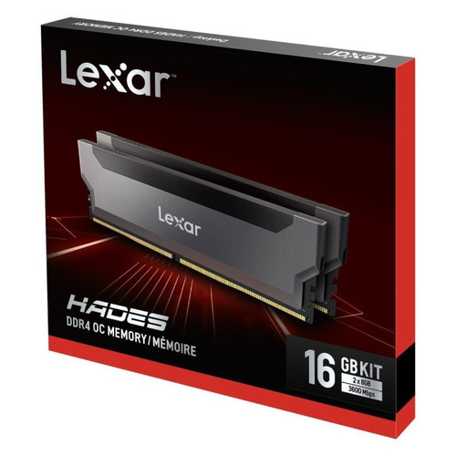Lexar - Kit Barrettes mémoire 16Go (2x8Go) DIMM DDR4 Hades RGB PC4-28800 (3600 Mhz) (Noir) - Lexar