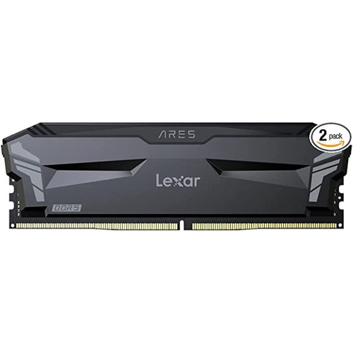 Lexar - Kit Barrettes mémoire 32Go (2x16Go) DIMM DDR5 Ares OC PC5-41600 (5200 MHz) (Noir) - Lexar