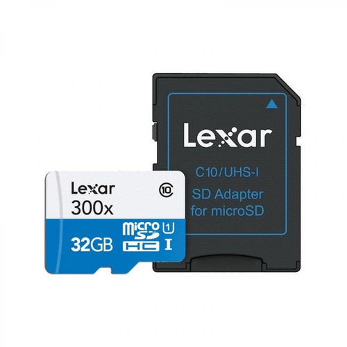 Lexar - LEXAR Carte Micro-SDHC 32 Go Class 10 300X avec adaptateur / lecteur de carte - Carte Micro SD 32 go