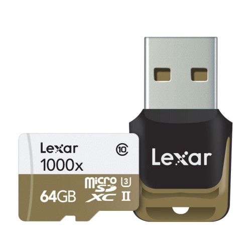 Lexar -LEXAR Carte Micro-SDXC 64 Go 1000x 150 Mo/s UHS-II avec Lecteur USB Lexar  - Carte Micro SD