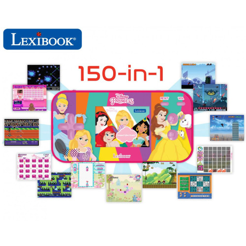 lexibook - Console portable Compact Cyber Arcade® Disney Princesses - écran 2.5'' 150 jeux dont 10 Princesses - Console retrogaming